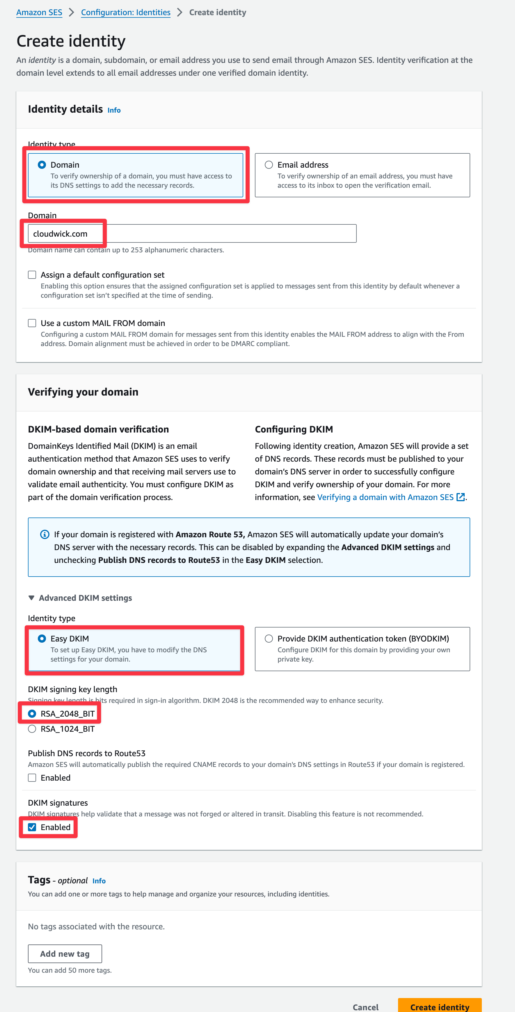 DKIM Settings